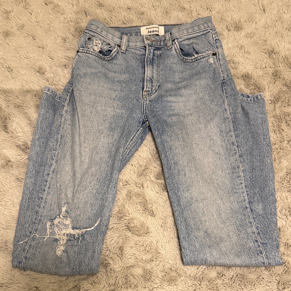 Reformation Light Blue Denim Jeans BLACK FRIDAY SALE